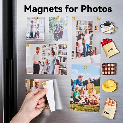 SMARTAKE Neodymium Refrigerator Magnets - 45 Pcs Small Round 10x2.6mm | Premium Multi-Use for Home, Office & School (Gold)