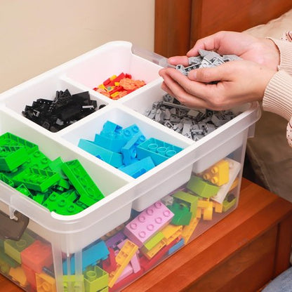 Citylife 17 QT Clear Plastic Storage Box - Removable Tray for Craft Organizing & Bead Storage
