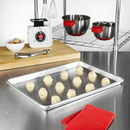 Fat Daddio's Half Sheet Pan Set - Natural Aluminum, 2-Pack for Perfect Baking & Cooking