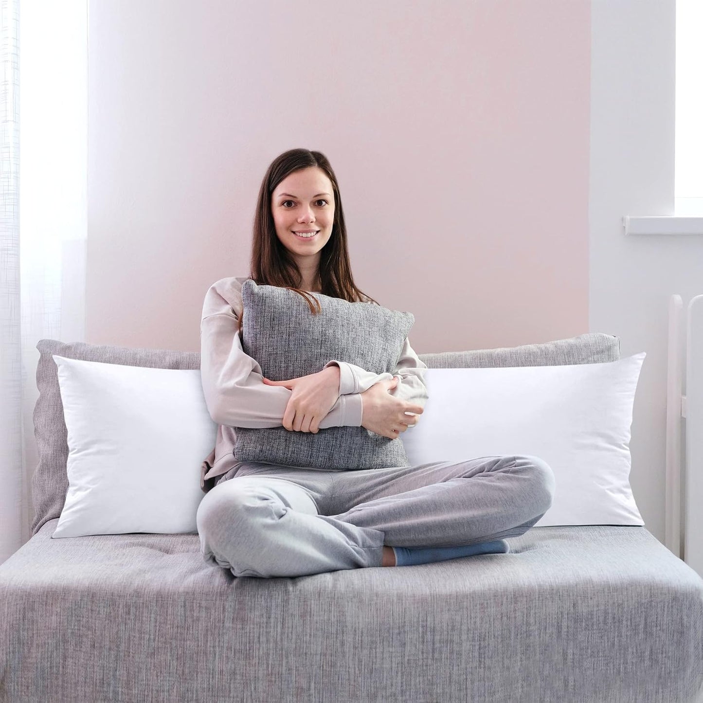Utopia Bedding Full Body Pillow - Long 20 x 54 Inch Insert for Side Sleepers - Soft White Design