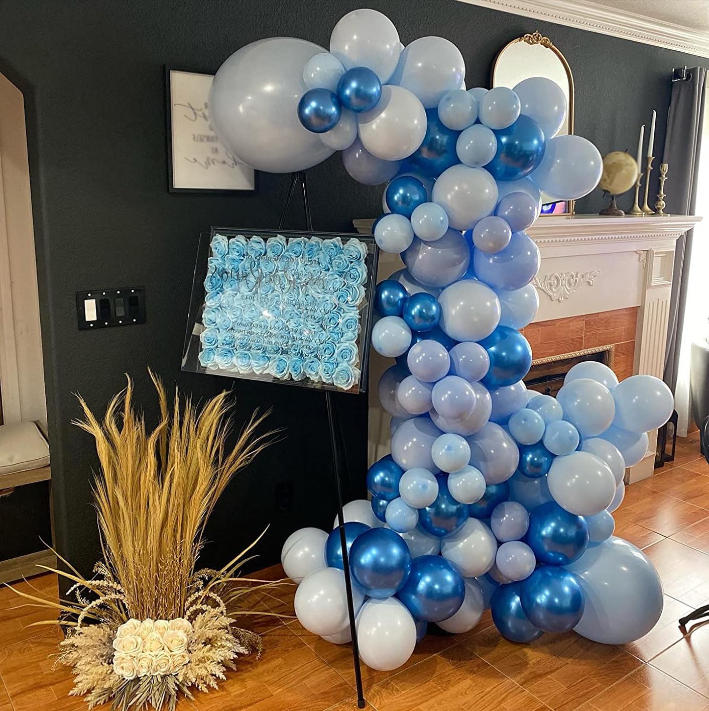 Metallic Blue Balloons - 60Pcs 12-Inch Chrome & Pearl Navy Latex Balloons for Parties