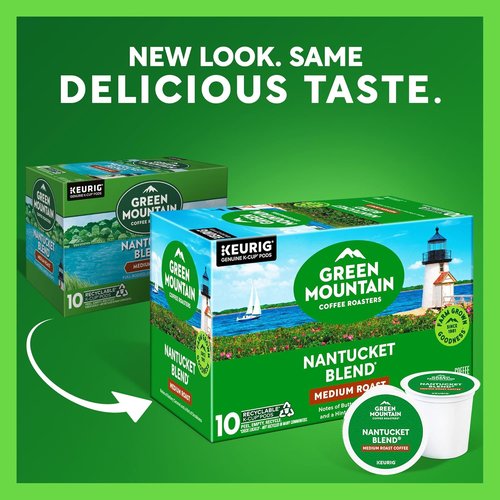 Green Mountain Coffee Roasters Nantucket Blend K-Cup Pods - Medium Roast Coffee, 60 Count (6 Packs of 10)