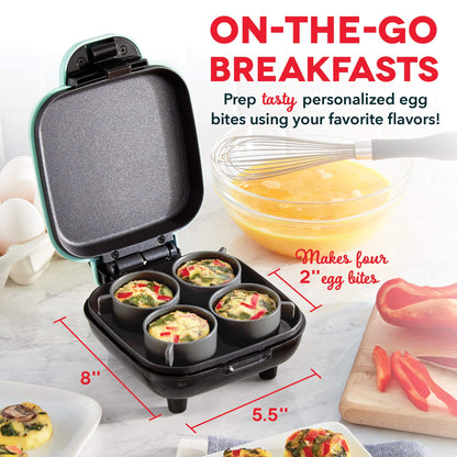 Dash DEC005BK, Poached, Scrambled Eggs, or Omelets with Auto Shut Off Feature, 6, Black & DBBM450GBBK08 Deluxe Sous Vide Style Egg Bite Maker with Silicone Molds (1 large, 4 mini), Black