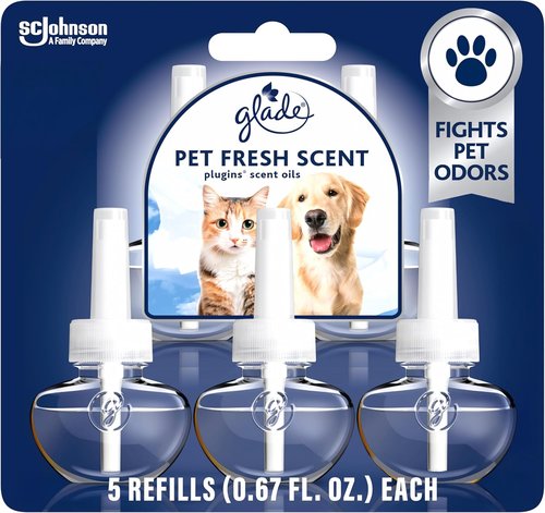 Glade PlugIns Refills Air Freshener - Pet Fresh Scent with Essential Oils | 0.67 Fl Oz, 5 Count