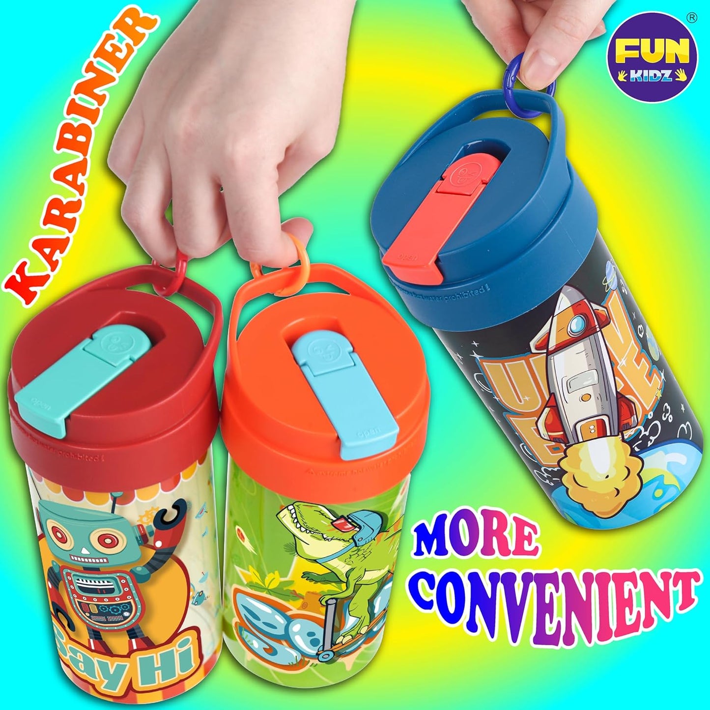 Skiennix Kids Water Bottle - 17oz Leak-Proof Design with Covered Spout & Carry Handle | BPA-Free, Dishwasher Safe for Ages 3+
