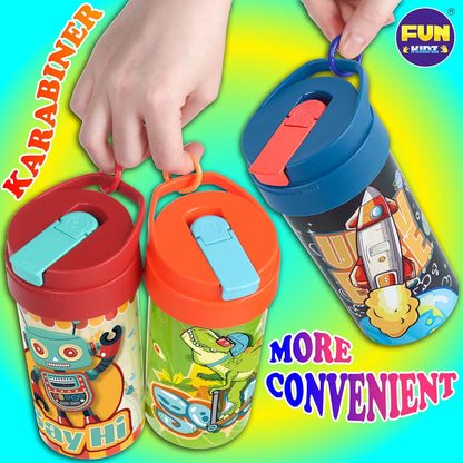 Skiennix Kids Water Bottle - 17oz Leak-Proof Design with Covered Spout & Carry Handle | BPA-Free, Dishwasher Safe for Ages 3+