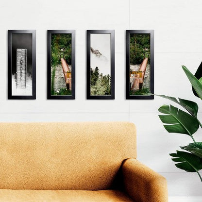 LaVie Home Panoramic Picture Frame - Classic Black 4x10 Wall Decor for Homes & Offices