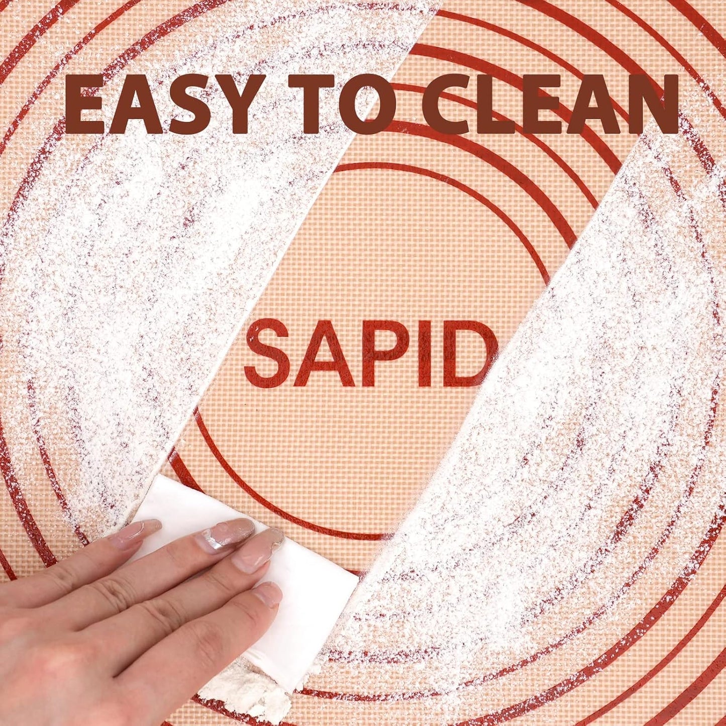 Sapid Extra Thick Silicone Pastry Mat - Non-Slip Baking Mat with Measurements | Extra Large 20" x 28", Red