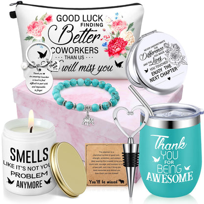 Perthlin Farewell Gifts Coworkers Going Away Gift for Women Lucky Goodbye Box for Coworker Lady Manager Employee(Thank You)
