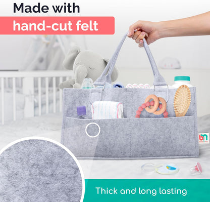 Skiennix Felt Diaper Caddy - Extra Large Portable Organizer for Baby & Toddler Items | Ideal for Nursery & Car