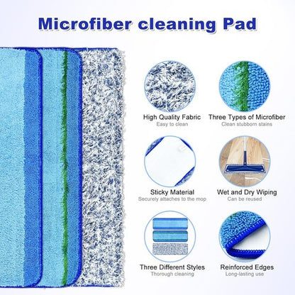 Bona | 6 Pack Microfiber Mop Pads - Washable & Reusable for Hardwood Floors | Deep Cleaning & Dusting