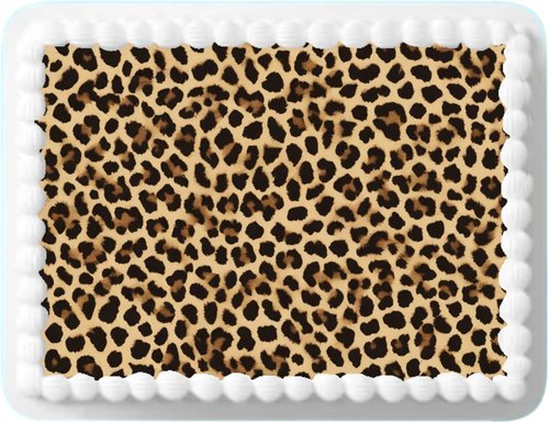 Edible Cake Topper - Leopard Print Decoration | Easy to Cut, 8.5 x 11 Inch Size