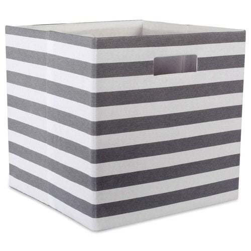 DII Polyester Cube Storage Collection Hard Sided Collapsible, 11x11x11, Gray