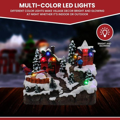 Christmas Village Rocking Seesaw - Animated Pre-Lit Winter Snow Town Decor | Ideal for Holiday Displays