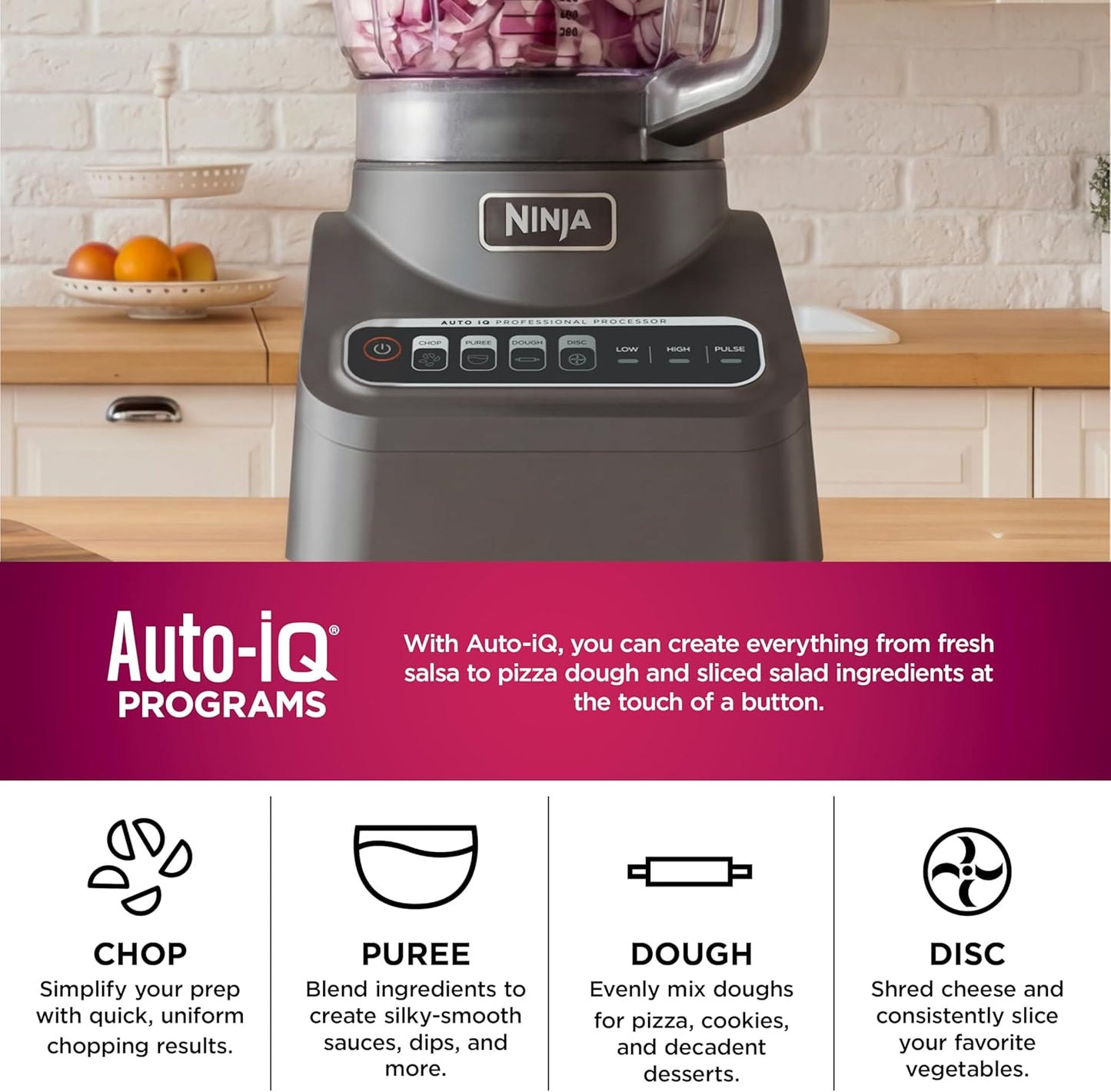 Ninja Professional Plus Food Processor - 1000 Peak Watts, 4 Functions, 9-Cup Bowl, Silver | BN601