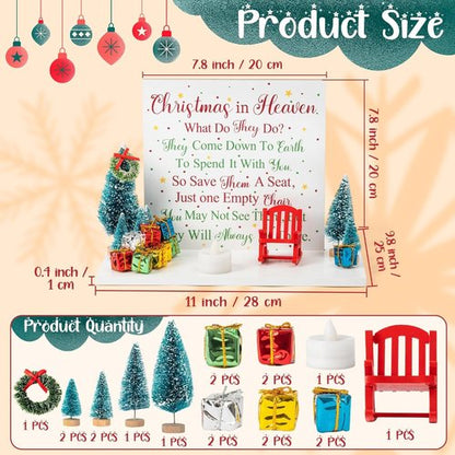 Haooryx Christmas In Heaven Chair Table Decoration - 21Pcs Memorial Candle Holders & Ornaments