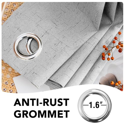 H.VERSAILTEX 100% Blackout Curtains for Bedroom Thermal Insulated Linen Textured Curtains Heat and Full Light Blocking Drapes Living Room Curtains 2 Panel Sets, Glacier Gray, 52x108 Inch