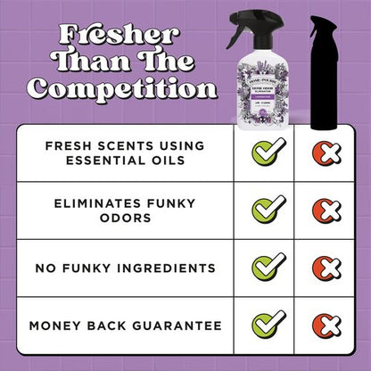 Home-Pourri Air + Fabric Multi-Purpose Odor Freshener Spray, 11 Fl Oz, Up to 570 Uses, Lavender Sage Scent, Room Deodorizer with Essential Oils, for Carpets, Couches, Bedding & Curtains