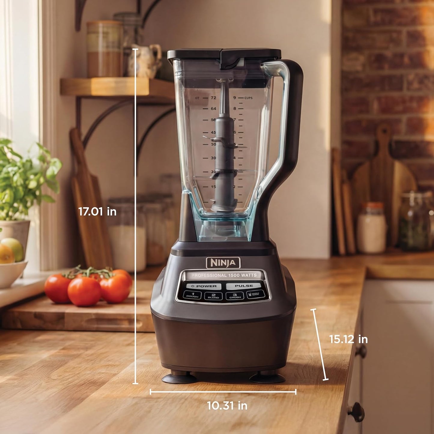Ninja Kitchen System Food Processor & Blender - 1500W All-in-One for Smoothies, Salsa & More | Black | Includes Pitcher & To-Go Cups