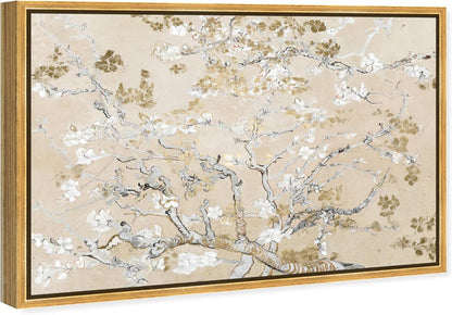 Oliver Gal Canvas Print - Van Gogh in Golden Blossoms Wall Art for Living Room & Bedroom | 36" x 24" Gold Frame