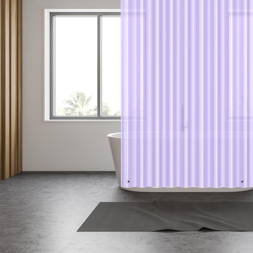 EHZNZIE Shower Curtain Liner Light Weight PEVA, Shower Liner 72x72 Inches, Waterproof, No Chemical Smell with 12 Rust Proof Metal Grommets for Bathroom Shower Curtain, Clear Purple