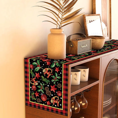 Yule Table Runner by Scandinavian Designs - Festive Pagan Christmas Decor | 13x72'' Mistletoe Design