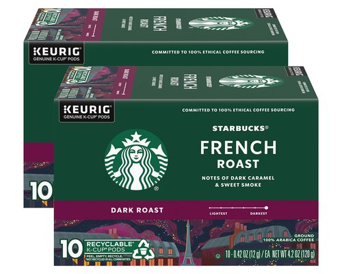 Starbucks Coffee K-Cup Pods, French Roast, 10 CT