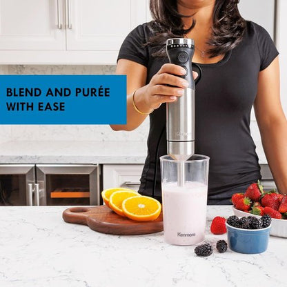 Kenmore Immersion Blender - Electric Handheld Stick Mixer with Stainless Steel Shaft & Whisk | Variable Speed for Smoothies & Baby Food