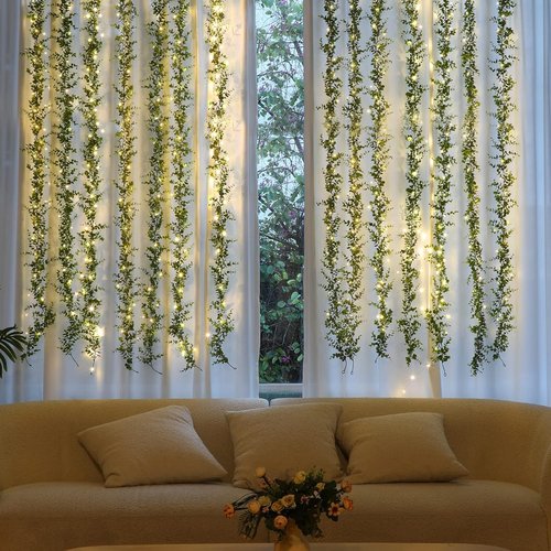 Dolicer Eucalyptus Garland - 12Ft Faux Greenery with LED Lights | Perfect for Wedding Decor & Backdrops