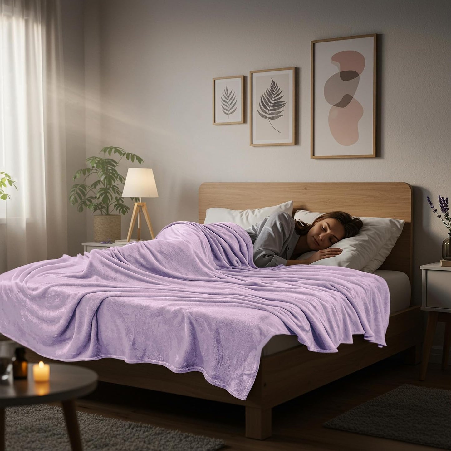 Utopia Bedding Fleece Blanket - King Size Lilac 300GSM Luxury Soft Microfiber | Anti-Static (90x102 Inch)