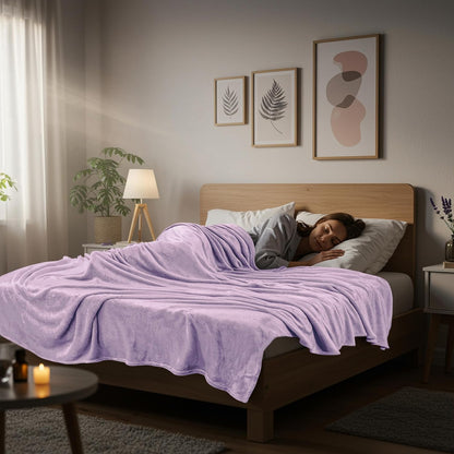 Utopia Bedding Fleece Blanket - King Size Lilac 300GSM Luxury Soft Microfiber | Anti-Static (90x102 Inch)