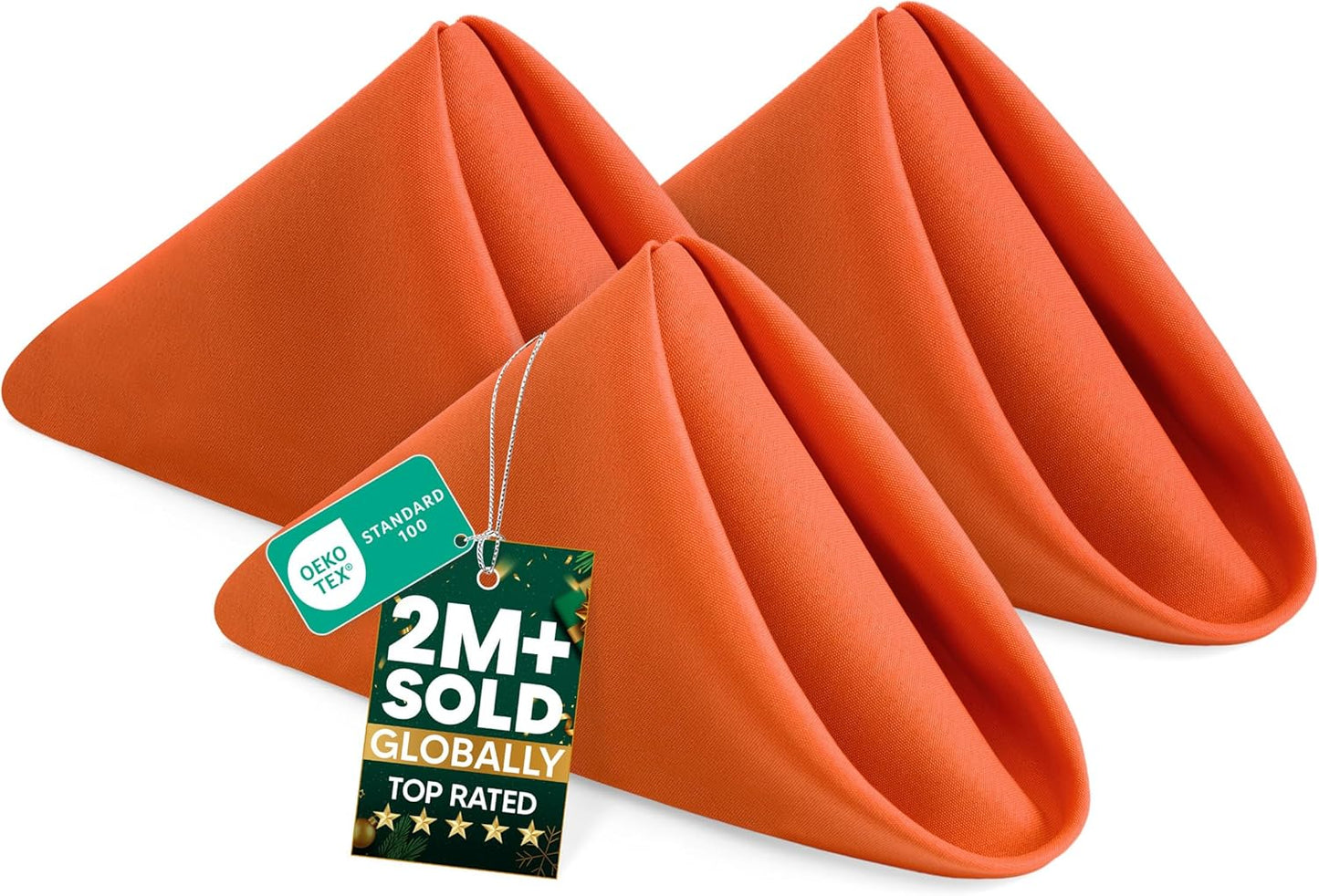 Utopia Home Cloth Napkins - 12 Pack, 17x17 Inches | Vibrant Orange Dinner Napkins for Events & Gatherings