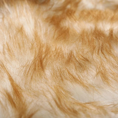 Halloscume 48-Inch Faux Fur Christmas Tree Skirt - Thick, White with Yellow Tip - Variation of THIS listing