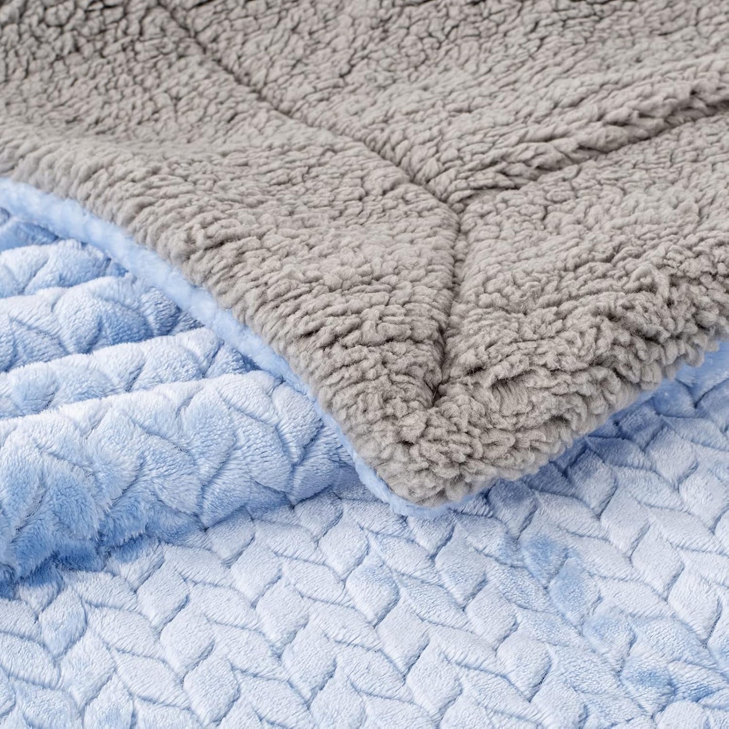 Skiennix Fuzzy Blanket - Soft, Warm Coral Fleece for Baby | Cozy Toddler Receiving Blanket (40" x 48", MD-Sky Blue)
