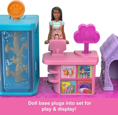 Barbie Mini BarbieLand Collectible Pet Boutique Playset - Includes Doll, Pet House & Accessories