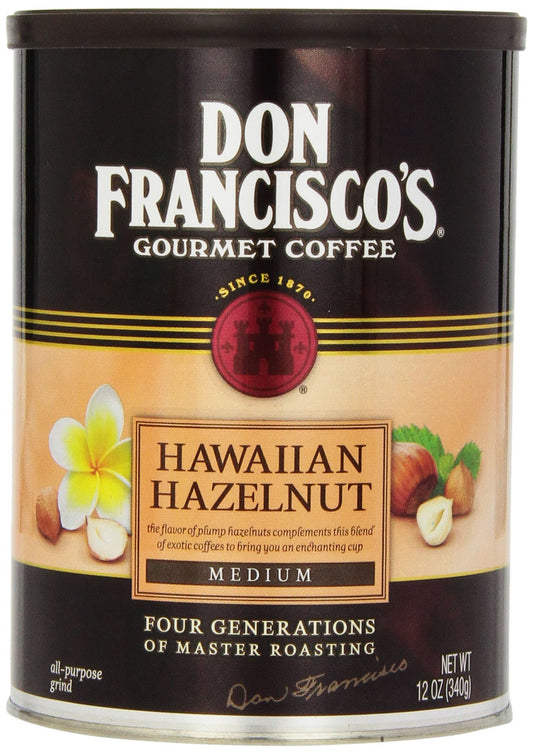 Don Francisco's Hawaiian Hazelnut Flavored Ground Coffee, 100% Arabica (12-ounce can)