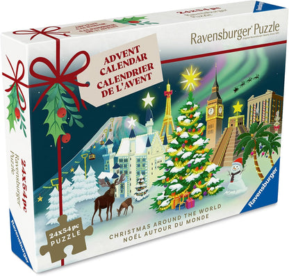 Ravensburger Holiday Puzzle Advent Calendar - 24 Mini Jigsaw Puzzles with 1000+ Pieces - Unique Winter Scenes for Christmas Fun - Premium Quality - Ages 12+