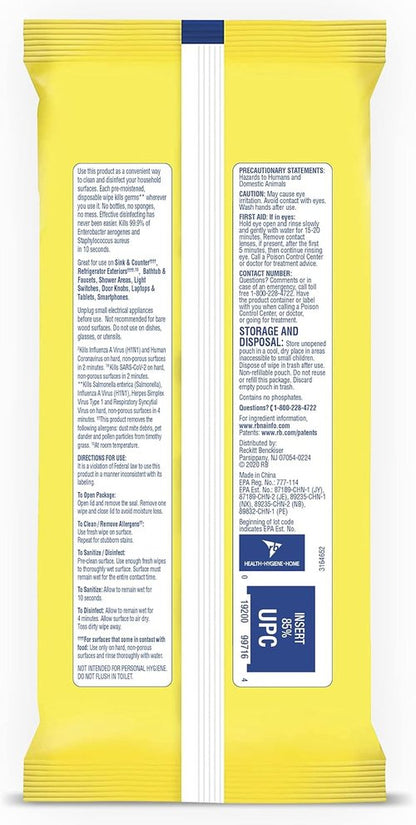 Lysol Disinfecting Wipes - Brighter Horizon Country Scent | Pack of 4 (320 Total Wipes)