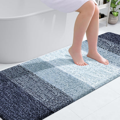 OLANLY Bathroom Runner Rug - Extra Soft Microfiber Mat | Quick-Dry, Washable, 70x24, Airy Blue