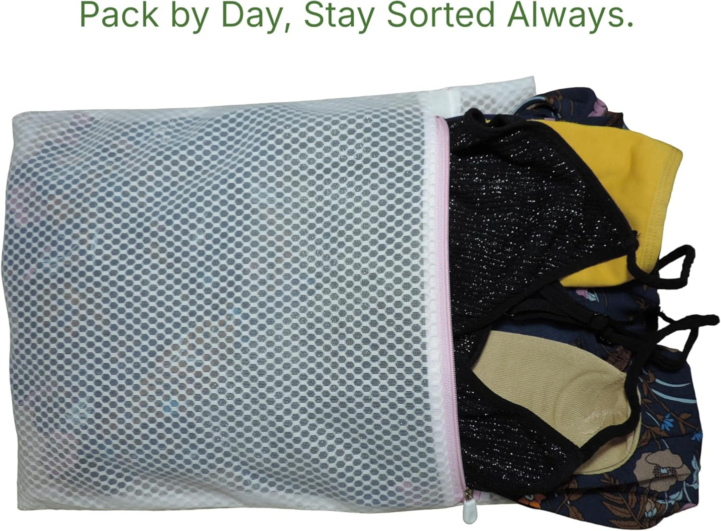 Mesh Laundry Bags for Delicates by [Brand Name] - 3 Pack (12”×16”) with Color-Coded Zippers | Protects Clothes from Damage