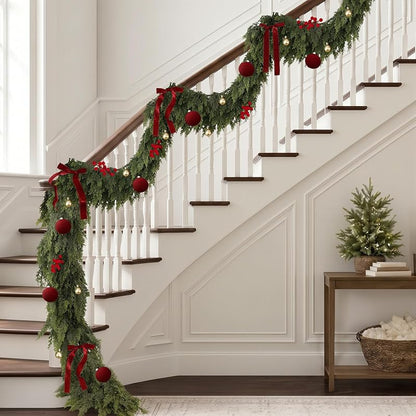 9FT Pre-lit Cedar Garland with Lights - Green + 1 + 9FT