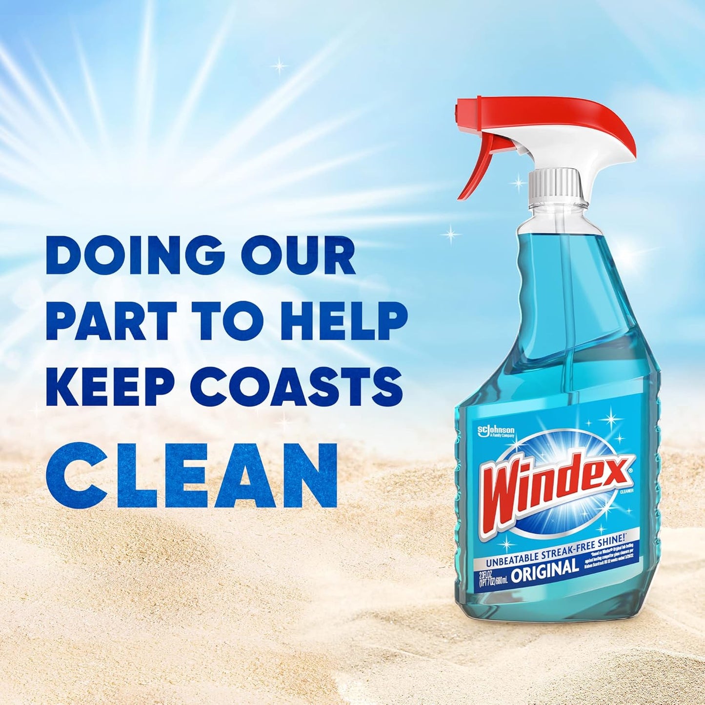 Windex Glass & Window Cleaner Spray Bundle - Original Blue Scent | 23 Fl Oz Spray & 32 Fl Oz Refill
