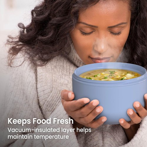 Bentgo Bowl - Insulated Leak-Resistant Bowl with Snack Compartment & Easy-Grip Design - BPA-Free, 21.2 oz (Slate)