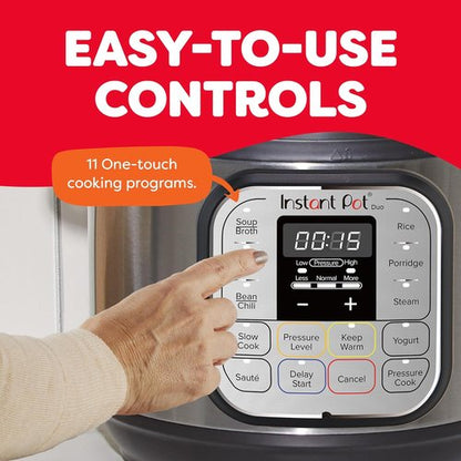 Instant Pot Duo Mini Electric Pressure Cooker - 7-in-1 Multi-Function, 3 Quart, Stainless Steel, Free Recipe App
