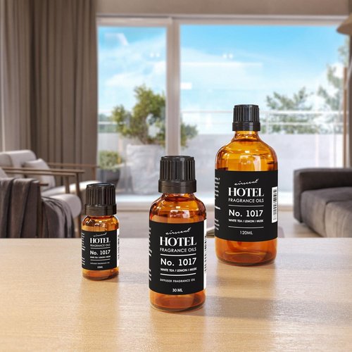 AirScent Hotel Diffuser Oil No. 1017 | White Tea Lemon Cedar Wood - Premium Fragrance for Diffusers - 10 mL Glass Bottle