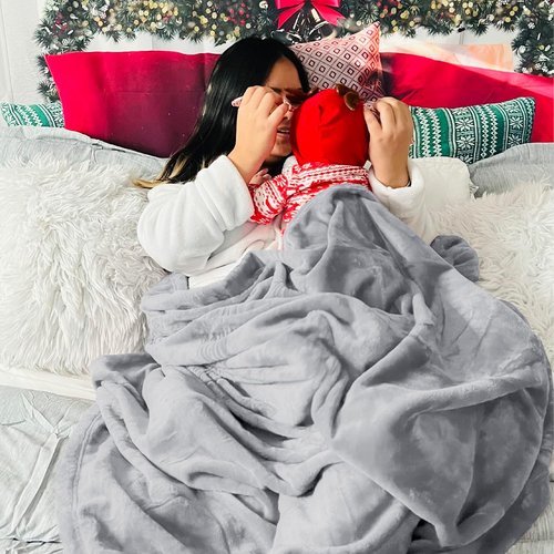 Bedsure GentleSoft Fleece Blanket - Lightweight Plush Cozy Twin Size Light Grey, 60x80 Inches