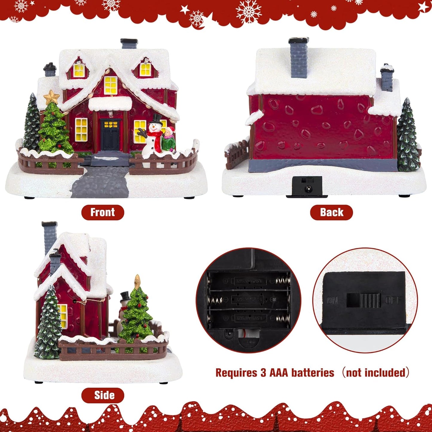 Skiennix LED Lighted Village House - 7 Inch Christmas Decoration for Holiday Home Decor | Collectible Xmas Building
