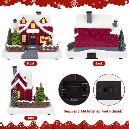 Skiennix LED Lighted Village House - 7 Inch Christmas Decoration for Holiday Home Decor | Collectible Xmas Building
