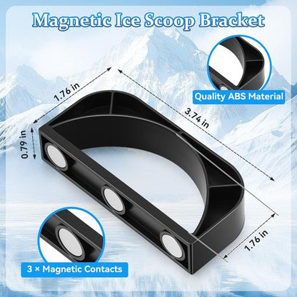 **GE Opal 2.0 Ice Scoop - Magnetic Holder & 9-Inch Low-Carbon Stainless Steel Design | Kitchen & Pet Food Accessory (Black)**