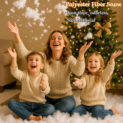 Skiennix Christmas Fake Snow Decor - Fluffy Flame Resistant Indoor Cotton Snow Blanket | 5.6oz for Holiday Crafts & Decorations